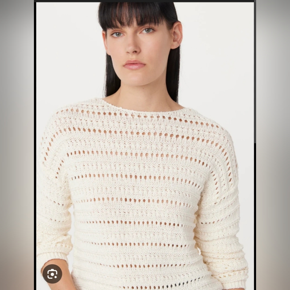 NWT The Openwork Boat Neck Sweater in Cream - Frank And Oak